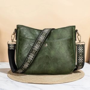 Sac bandoulière bohème graphique cuir zippé