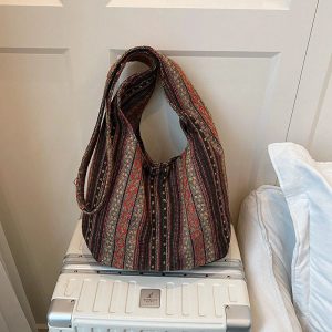 Sac bandoulière bohème aztèque toile voyage